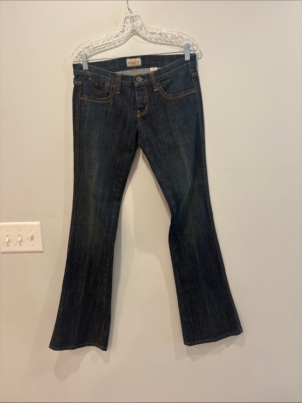 Rare! Frankie B. Dark  Flare Jeans NWOT waist 16 rise 10 inseam 36 tall girl!!